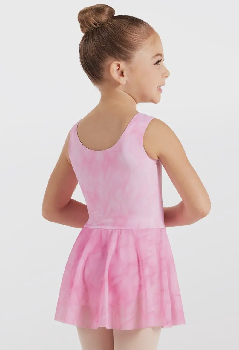 16578 Kids Printed Pinch-Front Dress
