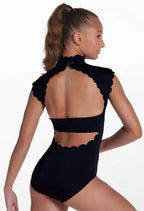 SCALLOP TRIM MOCK NECK LEOTARD 17622