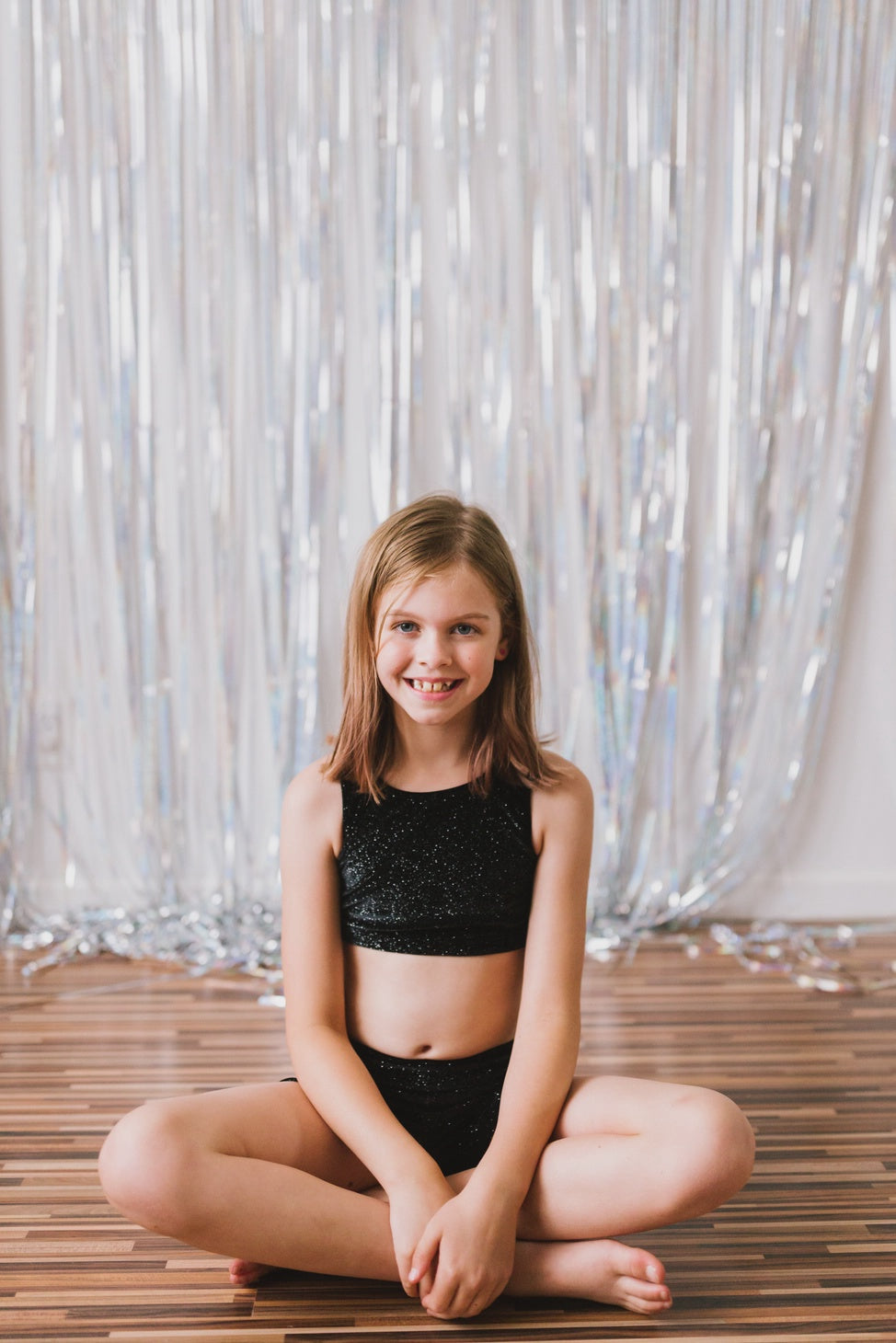 Sparkle Velvet Black Shorts