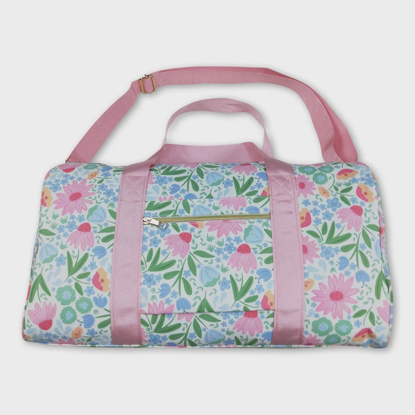 Pink Ruffle Band Floral Adult Women Duffel Bag