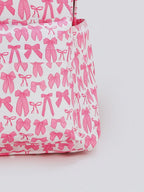 Bow Print Girl's Canvas Backpack