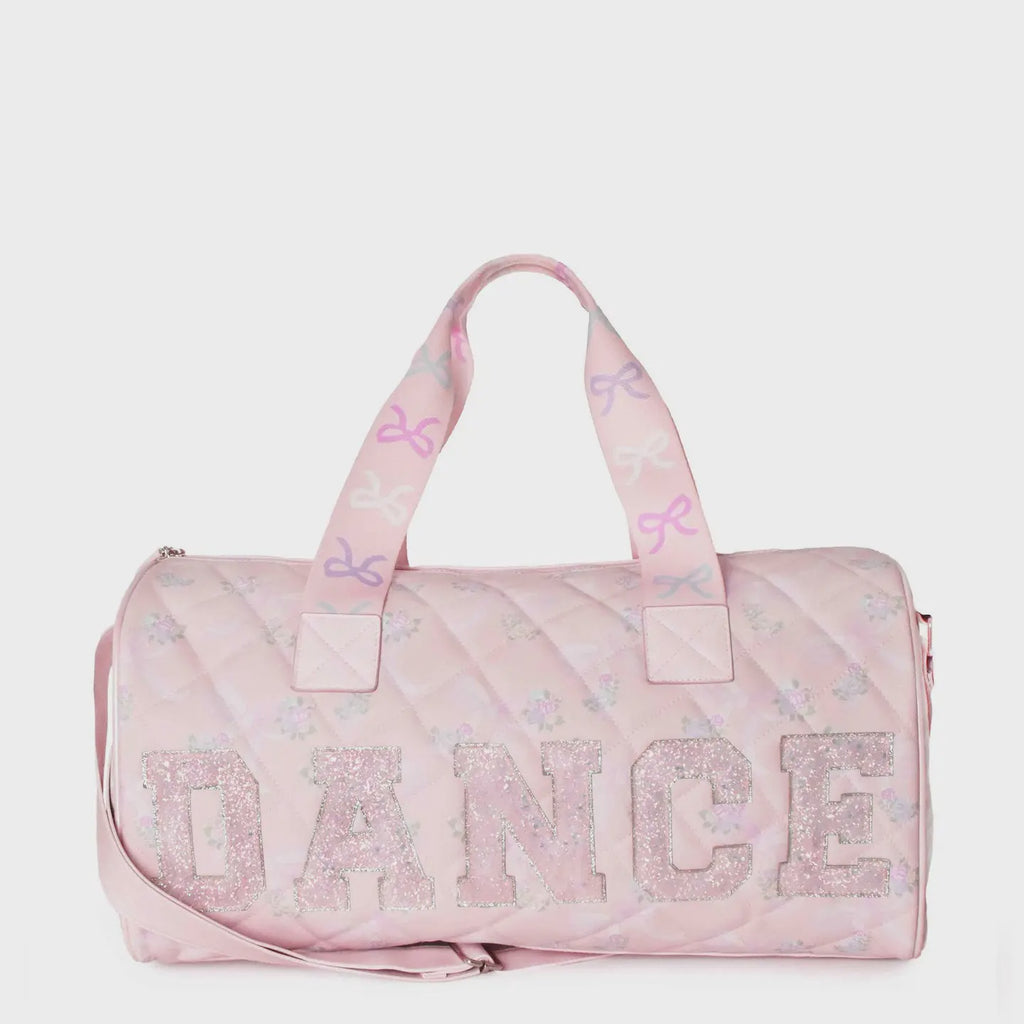 'dance' Floral Bow Printed Quilted Large Duffle Bag