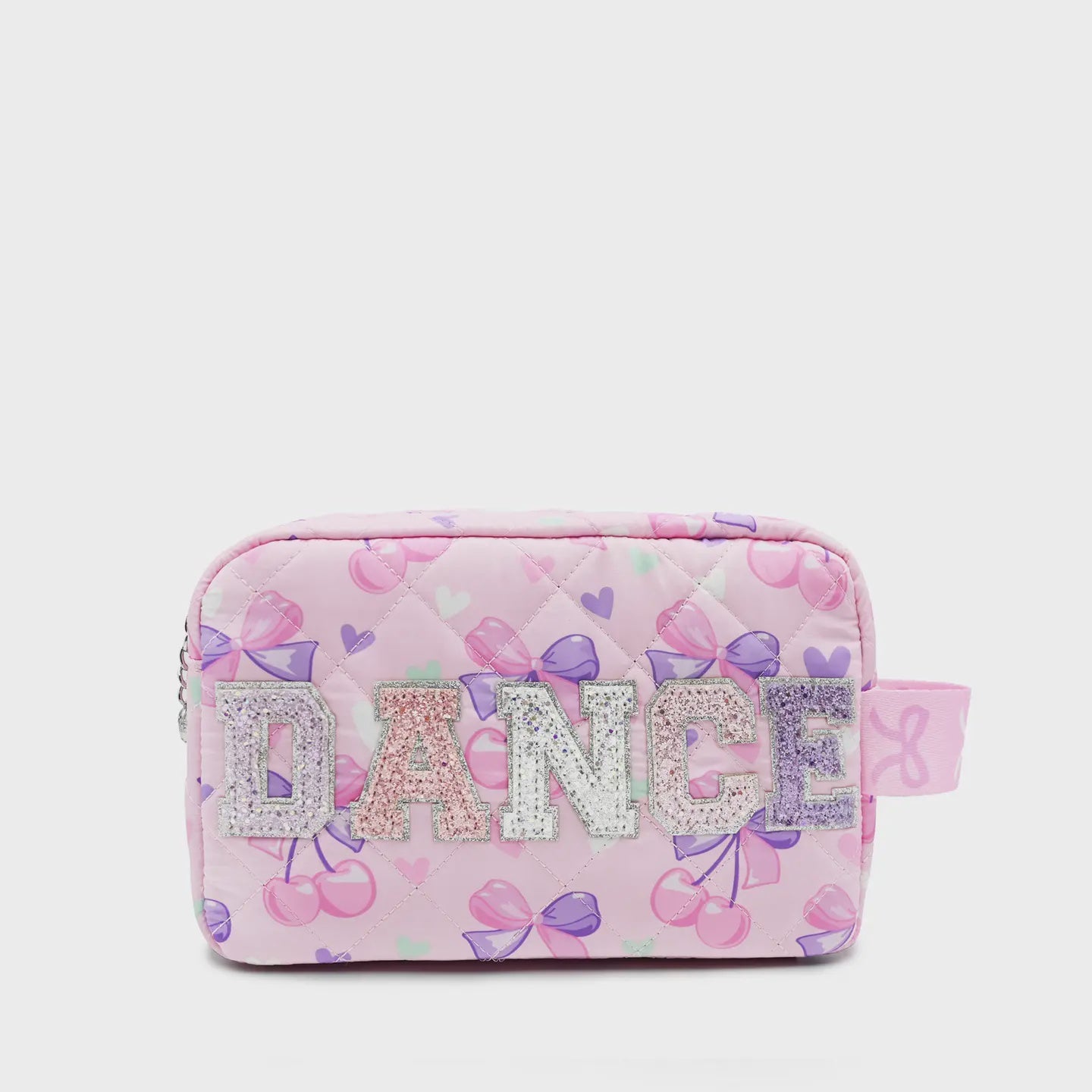 'dance' Cherry Bow Printed Quilted Pouch