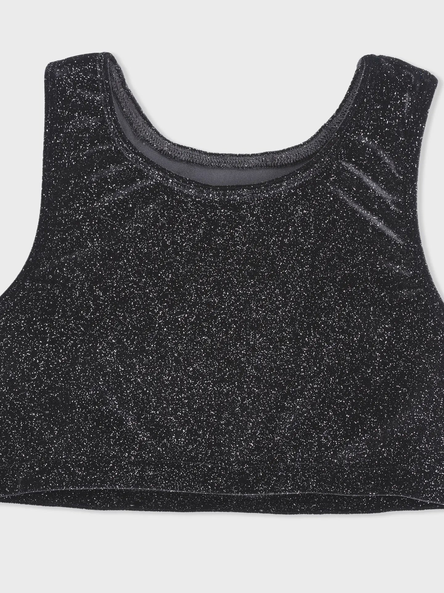 Sparkle Black Velvet Bra Crop