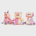 8-10 in. H Assorted Plush: Bear, Dog, Unicorn