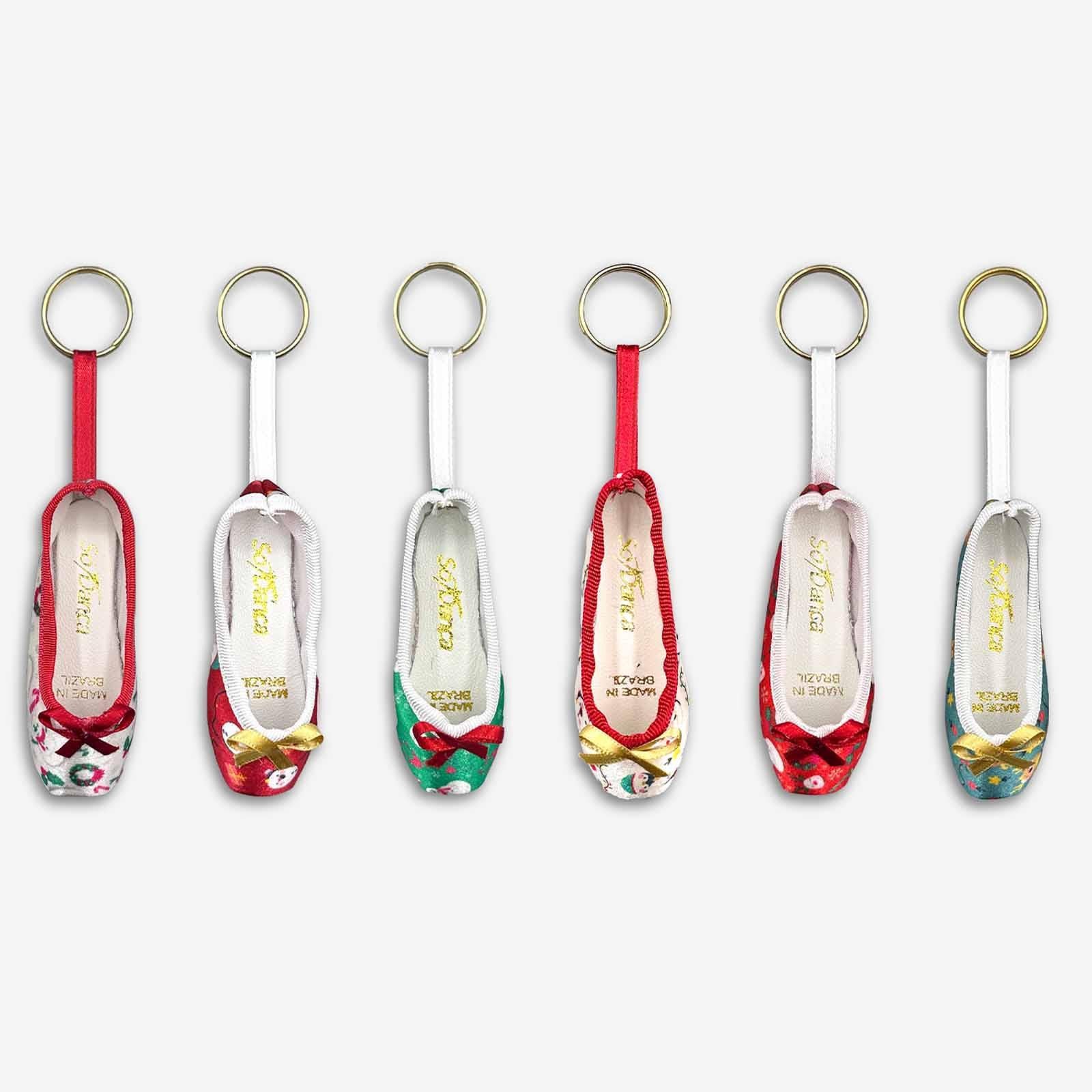 KC15 Christmas Pointe Shoe Keychain