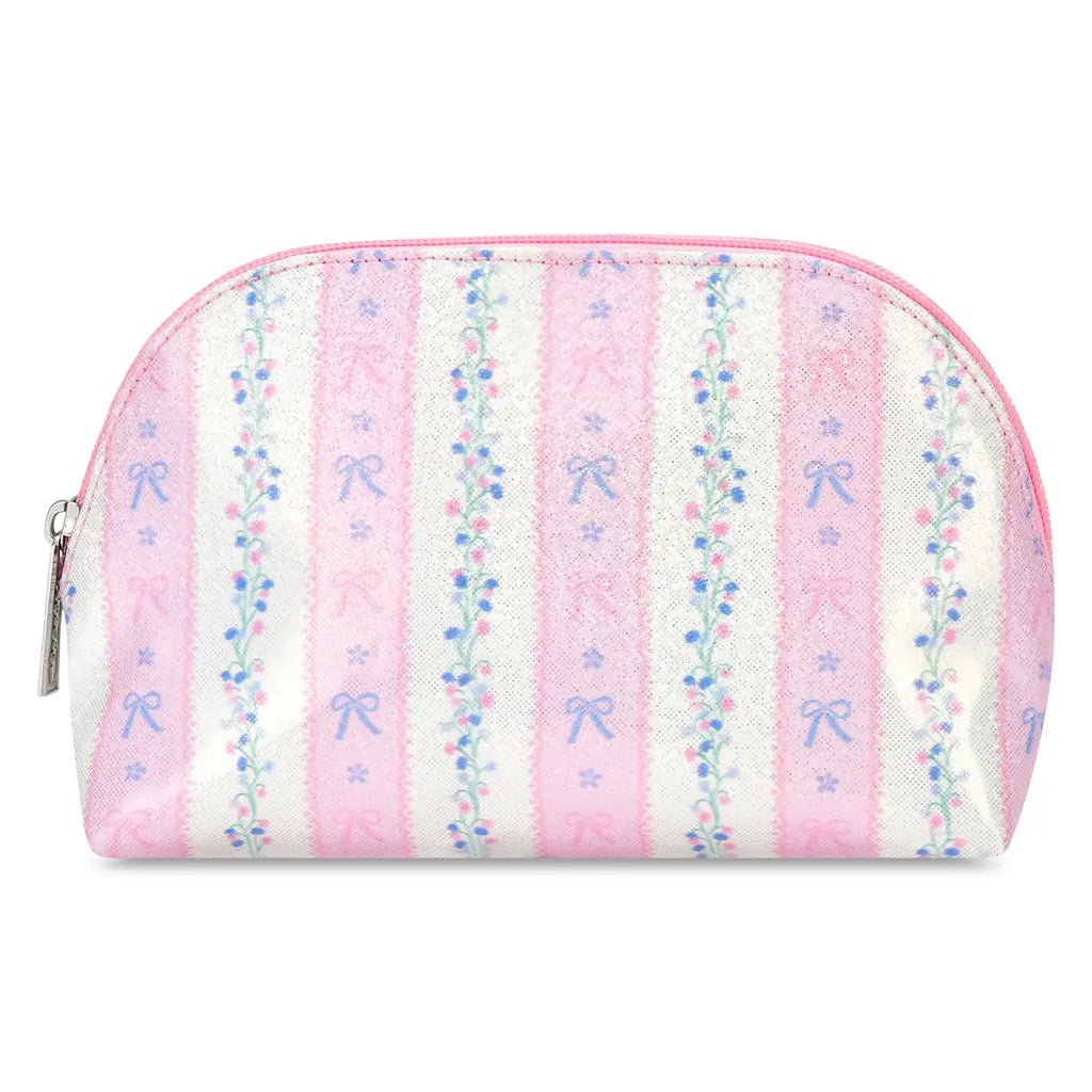 ISCREAM FLORAL STRIPES OVAL COSMETIC BAG