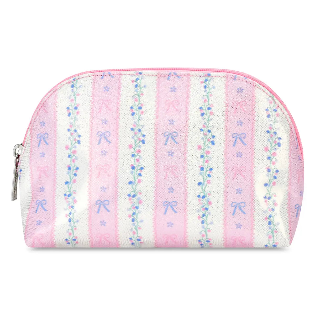 ISCREAM FLORAL STRIPES OVAL COSMETIC BAG