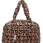 OMG ACESSORIES QUILTED SCRUNCH DUFFEL WITH CHARM