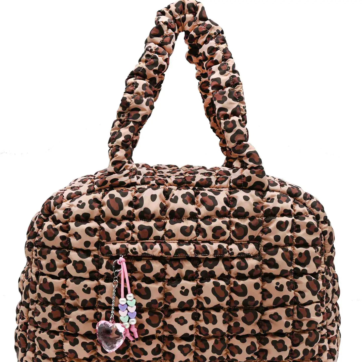 OMG ACESSORIES QUILTED SCRUNCH DUFFEL WITH CHARM