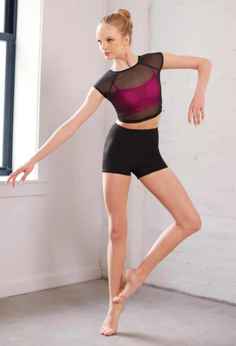 MT9193 WIDE WAIST MID-RISE SHORTS