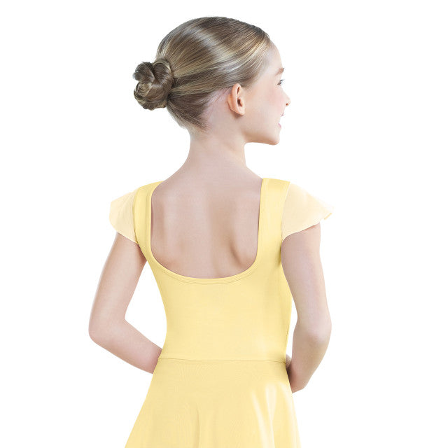 RD20036 MESH SWEETHEART FLUTTER SLEEVE DRESS