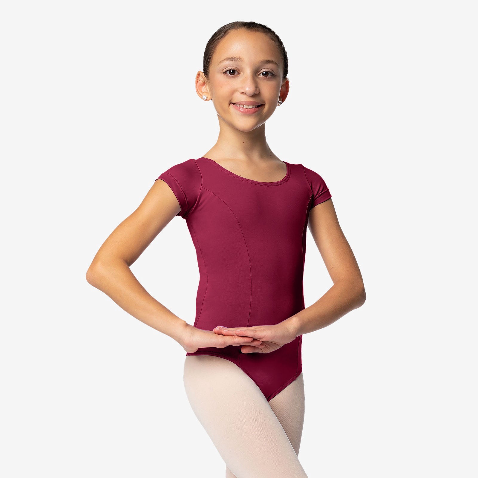SL13 Trissie Child Cap Sleeve Classic Leotard with Rounded Neckline