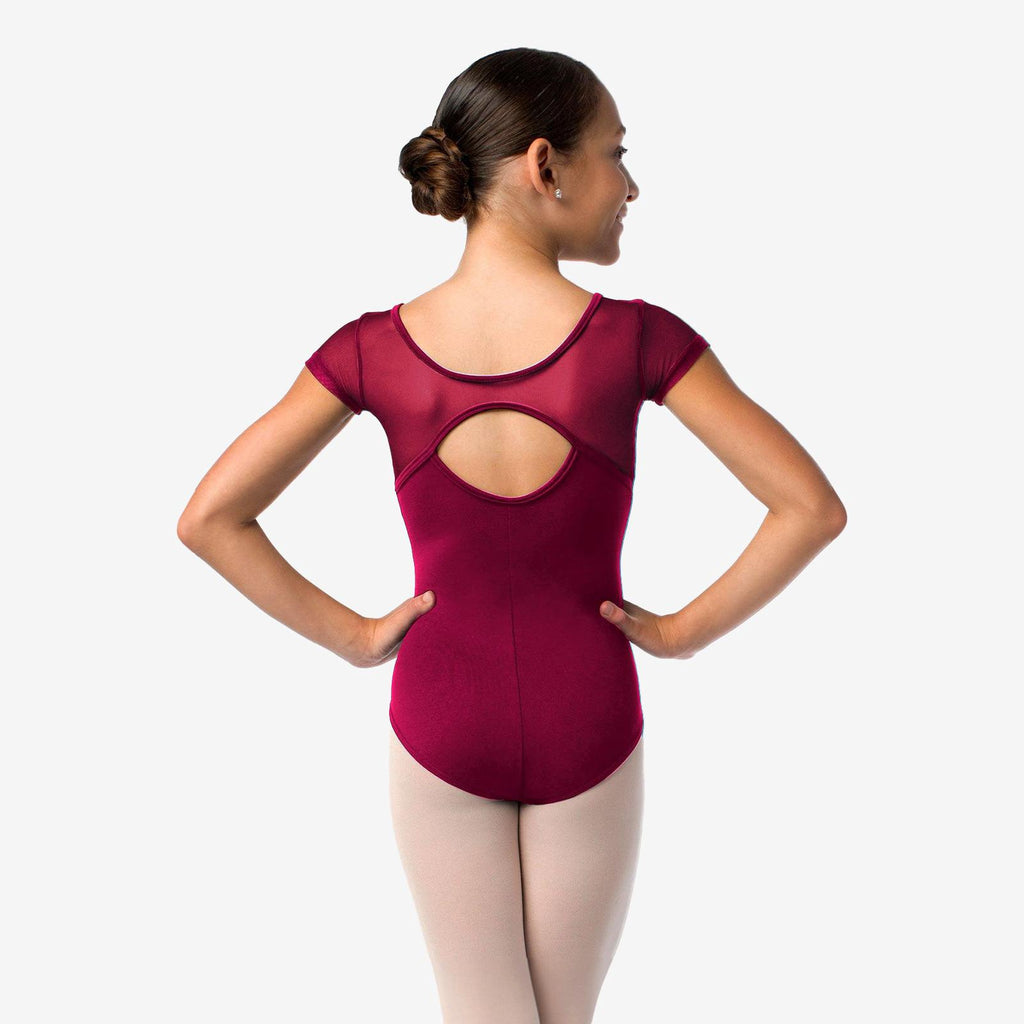 So Danca Nikita Child Mesh Cap Sleeve Leotard with Keyhole Back