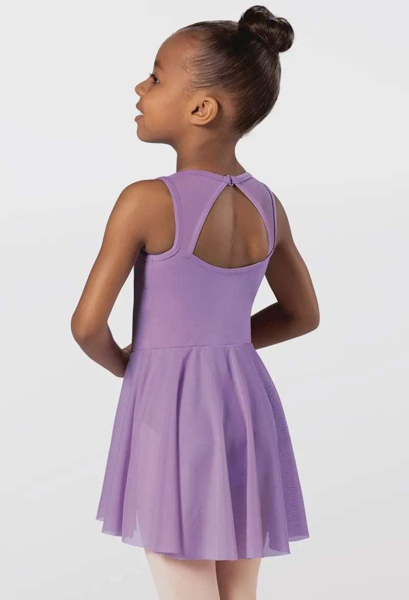 D12629 Kids Cotton High-Low Dress