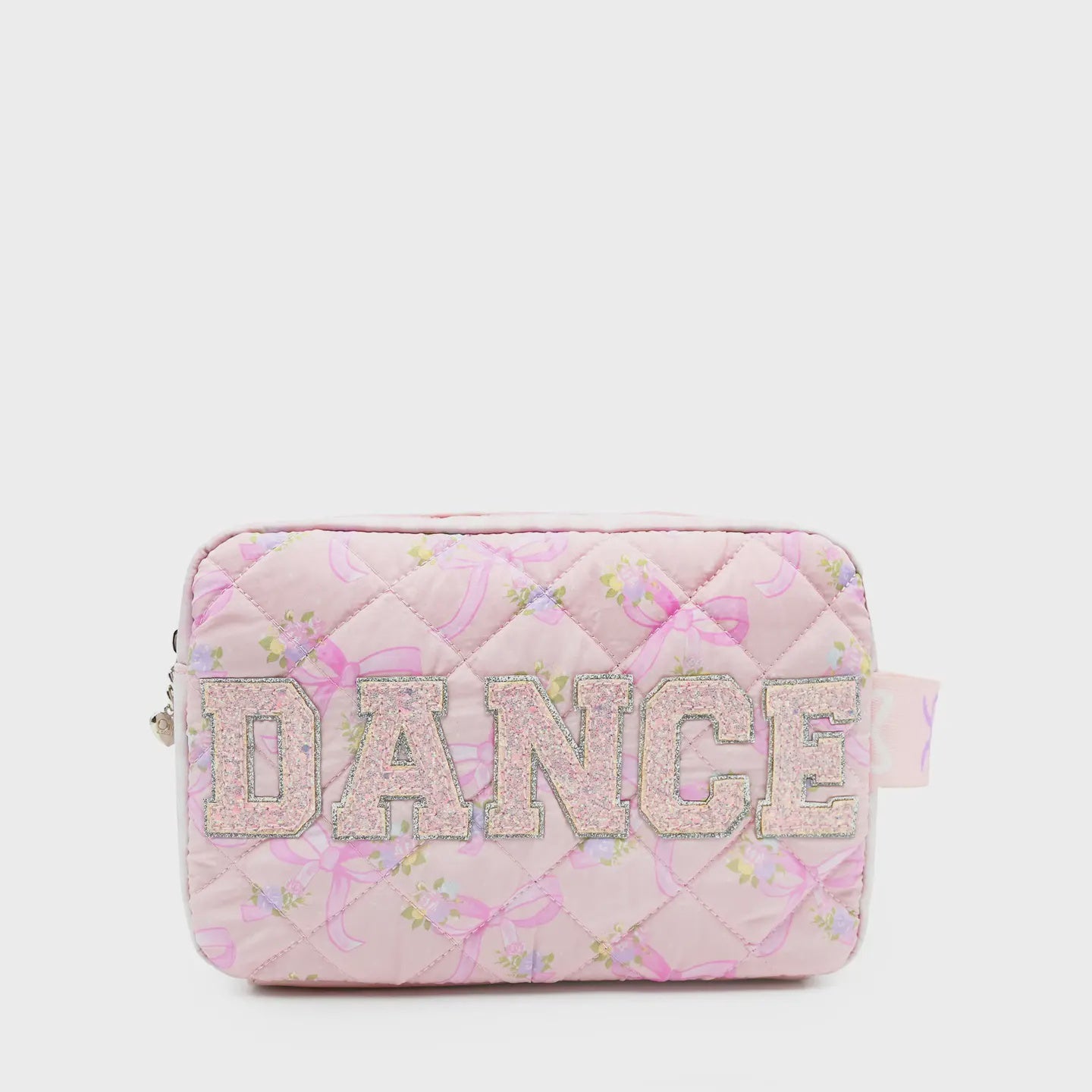 'dance' Floral Bow Printed Quilted Pouch