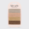Recycled Nylon Glitter Medium Elastics 12pc- Neutral
